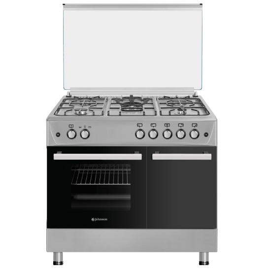 COCINA DE GAS JOHNSON 90 CM 5 F. HORNO Y PB. INOX. COCI90PBX 46