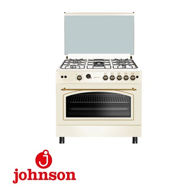 COCINA DE GAS JOHNSON 90 CM 5 F. y HORNO C. RUSTICA COCI90BRC 50